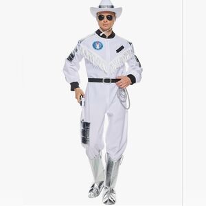 Men's Space Cowboy Costume Adult Astronaut Cosplay Jumpsuit Large